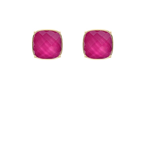Epoxy Stone Square Stud Earrings - Picture 8 of 10